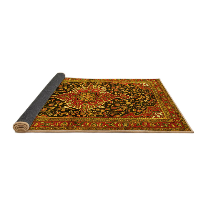 Sideview of Medallion Yellow Traditional Rug, tr2563yw