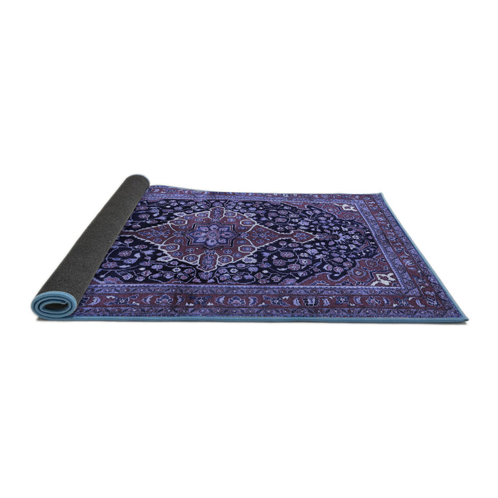 Sideview of Medallion Blue Traditional Rug, tr2563blu