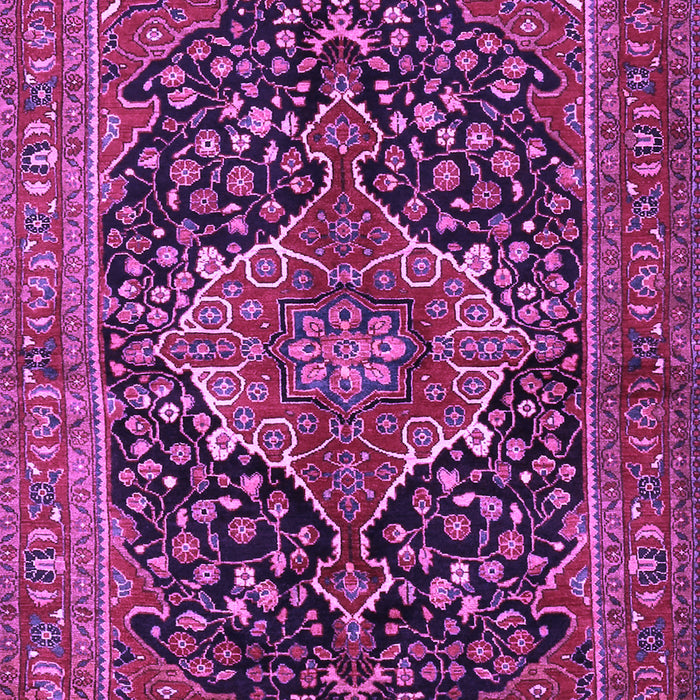 Machine Washable Medallion Purple Traditional Area Rugs, wshtr2563pur