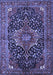 Machine Washable Medallion Blue Traditional Rug, wshtr2563blu