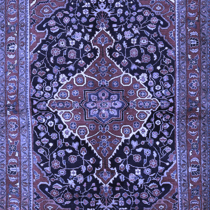 Machine Washable Medallion Blue Traditional Rug, wshtr2563blu