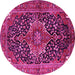 Round Medallion Pink Traditional Rug, tr2563pnk