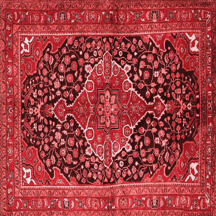 Machine Washable Medallion Red Traditional Rug, wshtr2563red