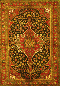 Medallion Yellow Traditional Rug, tr2563yw