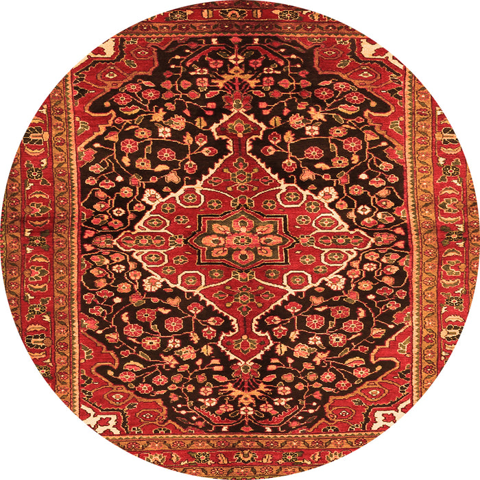 Square Medallion Orange Traditional Rug, tr2563org