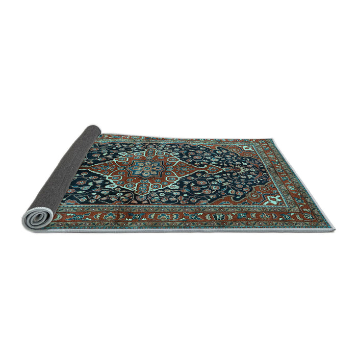 Sideview of Medallion Light Blue Traditional Rug, tr2563lblu