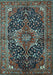 Medallion Light Blue Traditional Rug, tr2563lblu