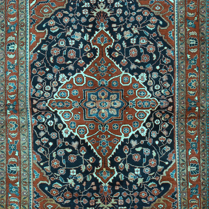 Medallion Light Blue Traditional Rug, tr2563lblu
