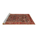 Sideview of Machine Washable Traditional Tomato Red Rug, wshtr2564