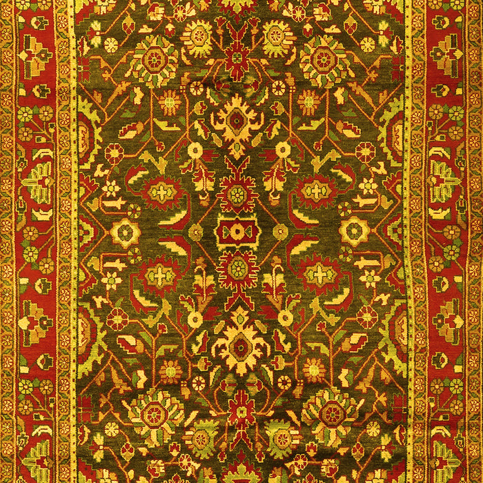 Machine Washable Persian Yellow Traditional Rug, wshtr2564yw