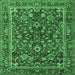 Square Machine Washable Persian Emerald Green Traditional Area Rugs, wshtr2564emgrn