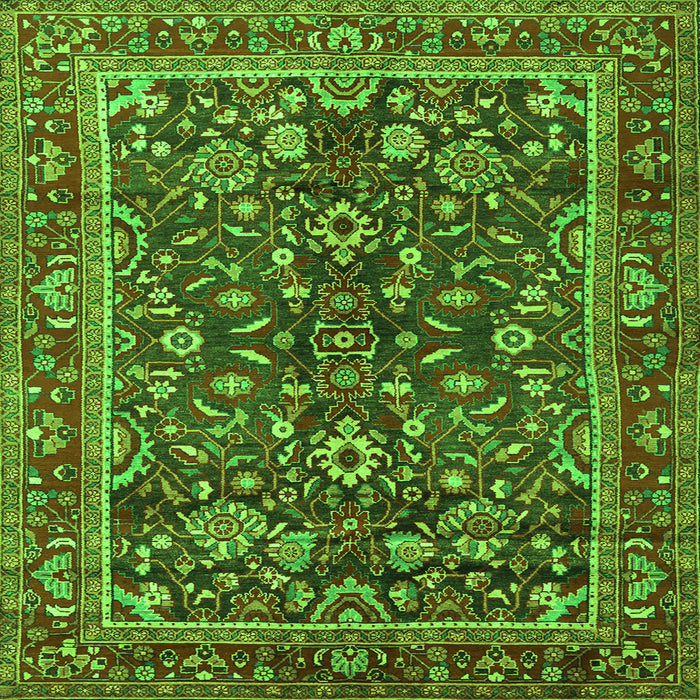 Serging Thickness of Persian Green Traditional Rug, tr2564grn