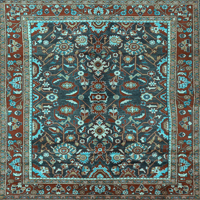 Square Machine Washable Persian Light Blue Traditional Rug, wshtr2564lblu