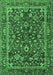 Machine Washable Persian Emerald Green Traditional Area Rugs, wshtr2564emgrn