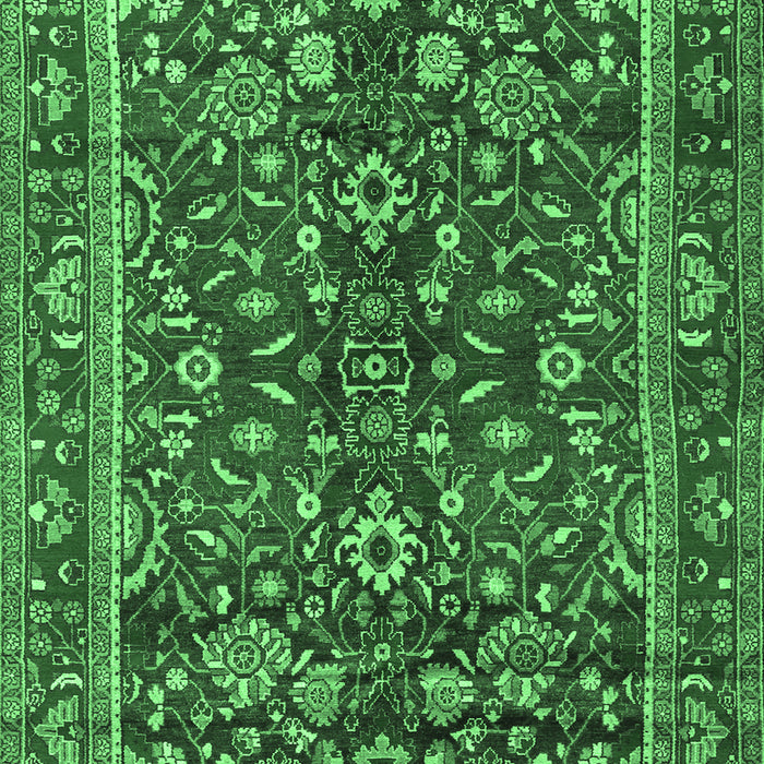 Machine Washable Persian Emerald Green Traditional Area Rugs, wshtr2564emgrn