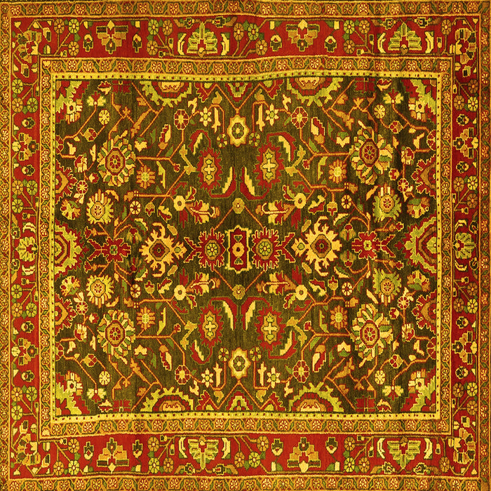 Square Persian Yellow Traditional Rug, tr2564yw