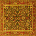 Square Persian Yellow Traditional Rug, tr2564yw