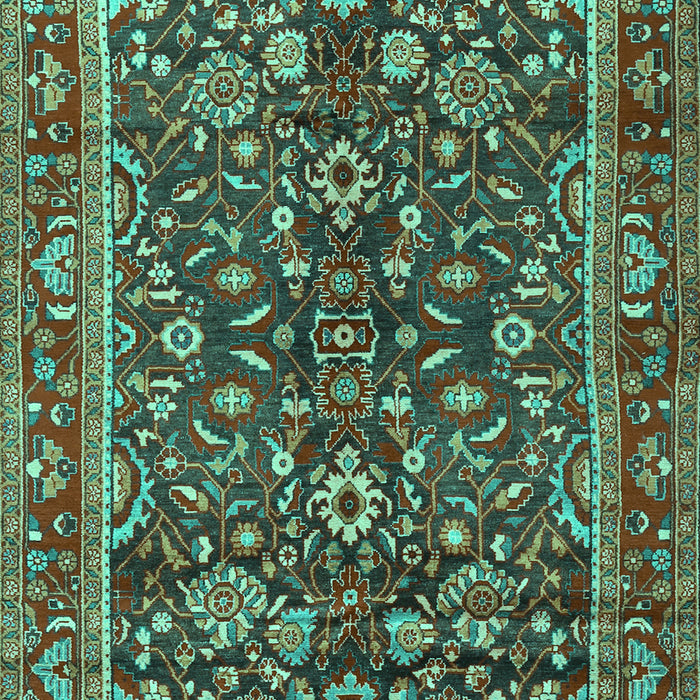 Machine Washable Persian Turquoise Traditional Area Rugs, wshtr2564turq