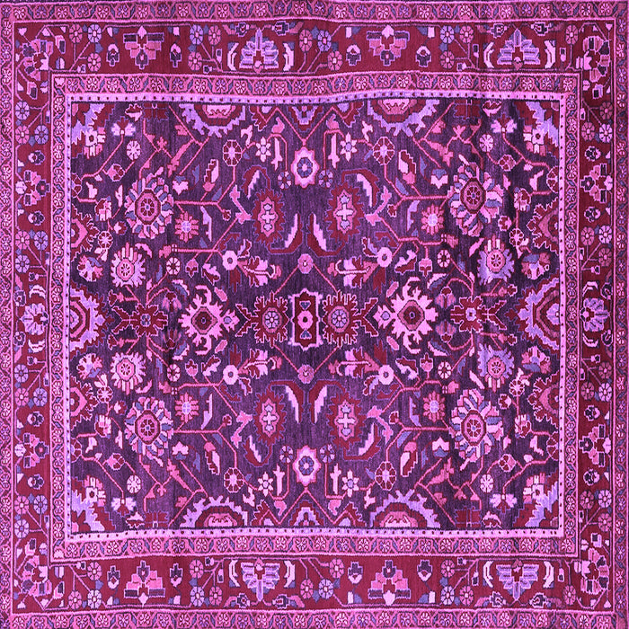 Square Machine Washable Persian Purple Traditional Area Rugs, wshtr2564pur