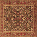 Square Machine Washable Persian Brown Traditional Rug, wshtr2564brn