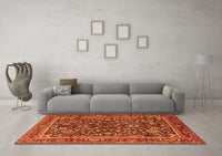 Machine Washable Persian Orange Traditional Rug, wshtr2564org