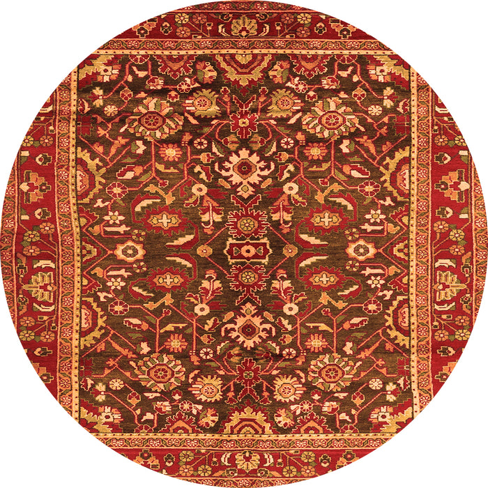 Machine Washable Persian Orange Traditional Area Rugs, wshtr2564org