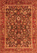 Serging Thickness of Machine Washable Persian Orange Traditional Area Rugs, wshtr2564org