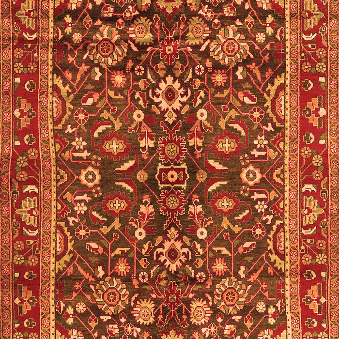 Serging Thickness of Machine Washable Persian Orange Traditional Area Rugs, wshtr2564org