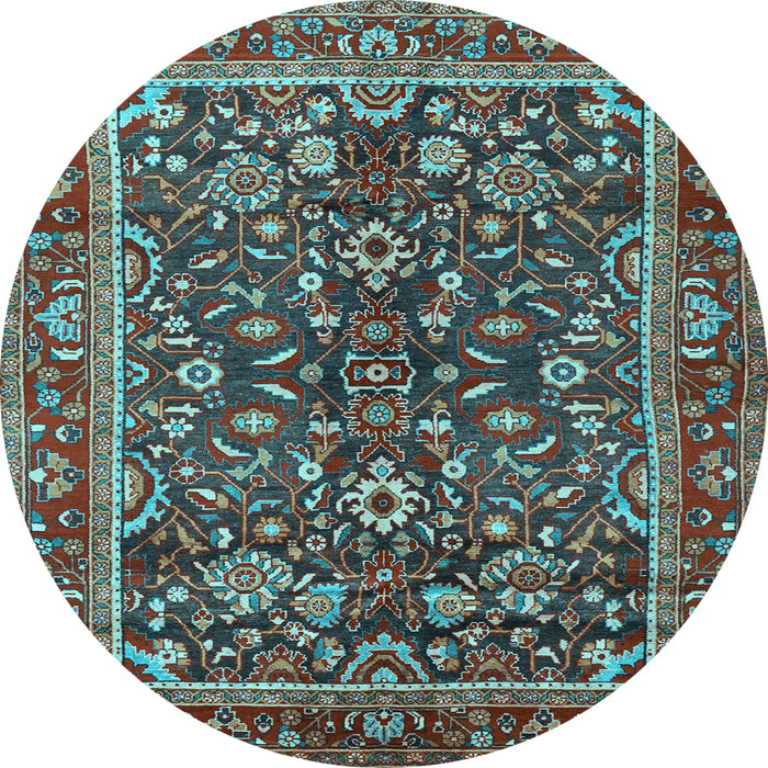 Round Persian Light Blue Traditional Rug, tr2564lblu