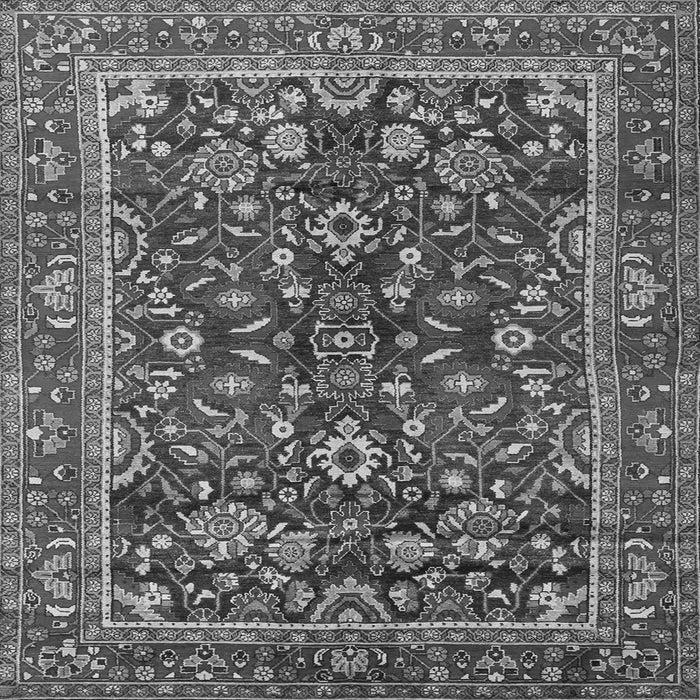 Round Machine Washable Persian Gray Traditional Rug, wshtr2564gry