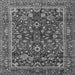 Round Machine Washable Persian Gray Traditional Rug, wshtr2564gry