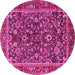 Round Persian Pink Traditional Rug, tr2564pnk