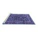 Sideview of Machine Washable Persian Blue Traditional Rug, wshtr2564blu