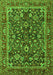 Serging Thickness of Machine Washable Persian Green Traditional Area Rugs, wshtr2564grn