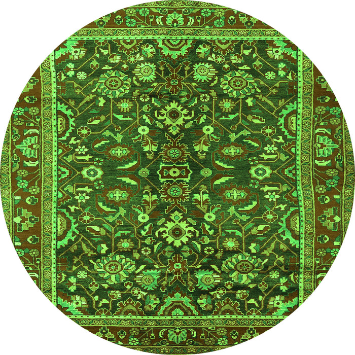 Machine Washable Persian Green Traditional Area Rugs, wshtr2564grn