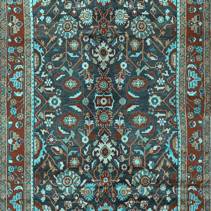 Machine Washable Persian Light Blue Traditional Rug, wshtr2564lblu