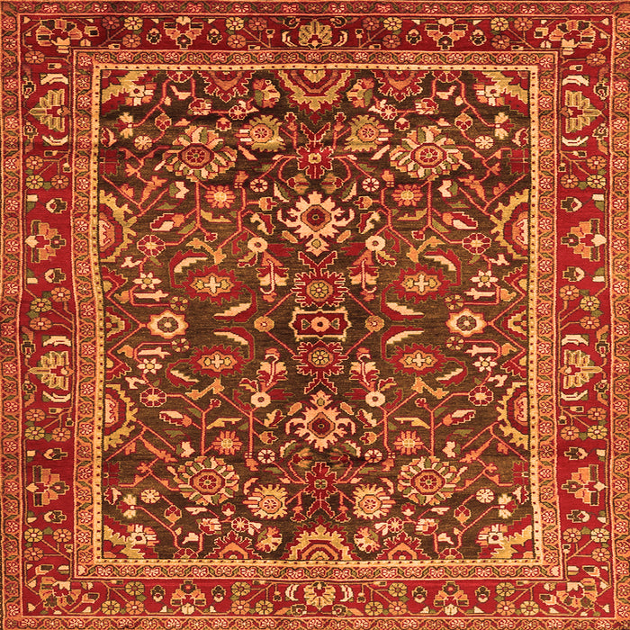 Serging Thickness of Persian Orange Traditional Rug, tr2564org