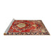 Sideview of Machine Washable Traditional Sand Brown Rug, wshtr2565