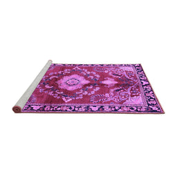 Sideview of Machine Washable Persian Purple Traditional Area Rugs, wshtr2565pur