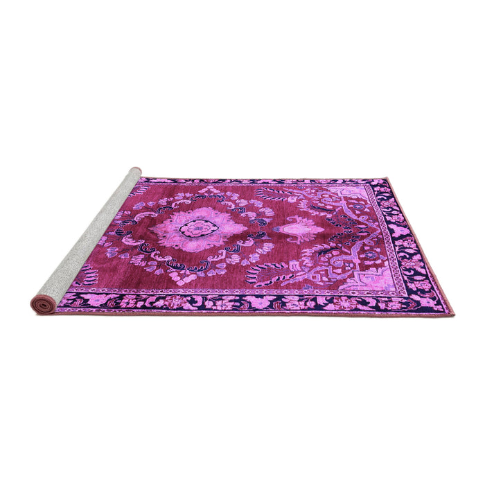 Sideview of Machine Washable Persian Purple Traditional Area Rugs, wshtr2565pur
