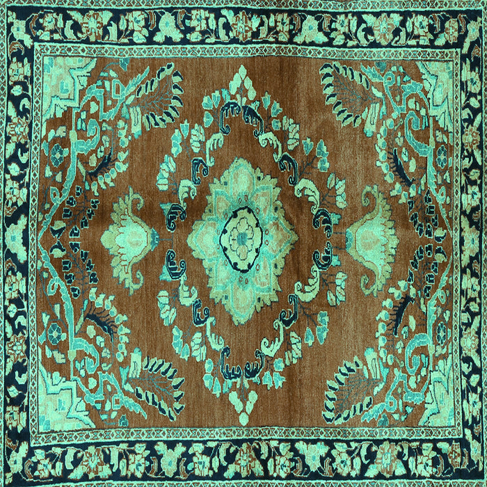 Square Persian Turquoise Traditional Rug, tr2565turq