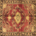 Square Machine Washable Persian Brown Traditional Rug, wshtr2565brn