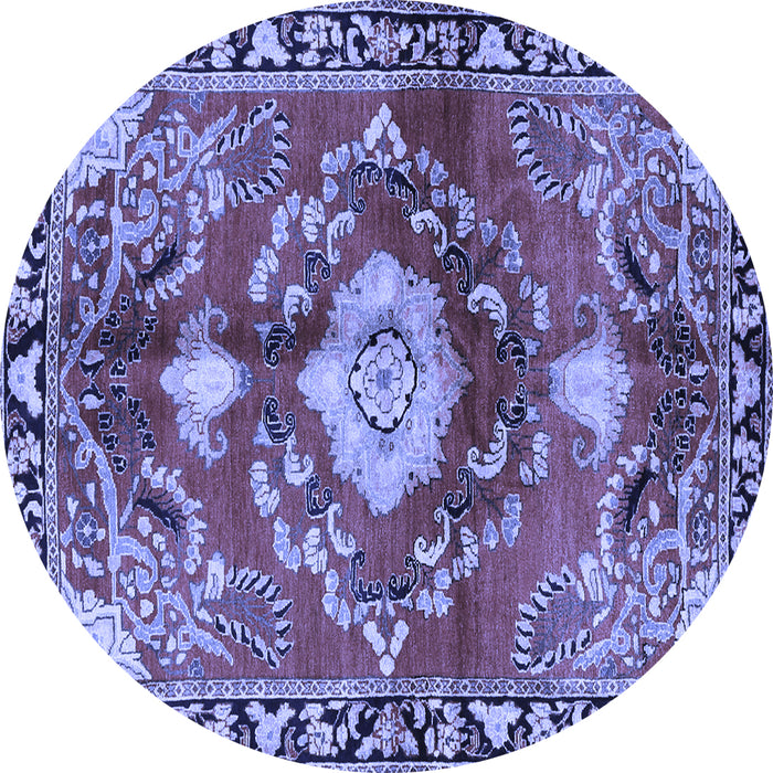 Round Persian Blue Traditional Rug, tr2565blu