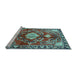 Sideview of Machine Washable Persian Light Blue Traditional Rug, wshtr2565lblu