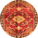 Square Persian Orange Traditional Rug, tr2565org