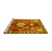 Sideview of Machine Washable Persian Yellow Traditional Rug, wshtr2565yw