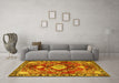 Machine Washable Persian Yellow Traditional Rug in a Living Room, wshtr2565yw