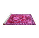 Sideview of Machine Washable Persian Pink Traditional Rug, wshtr2565pnk