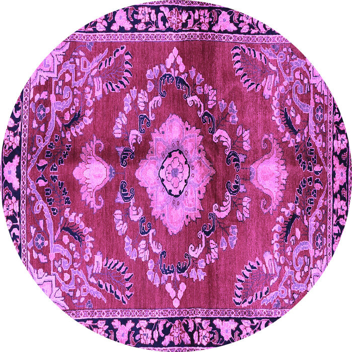 Round Persian Purple Traditional Rug, tr2565pur