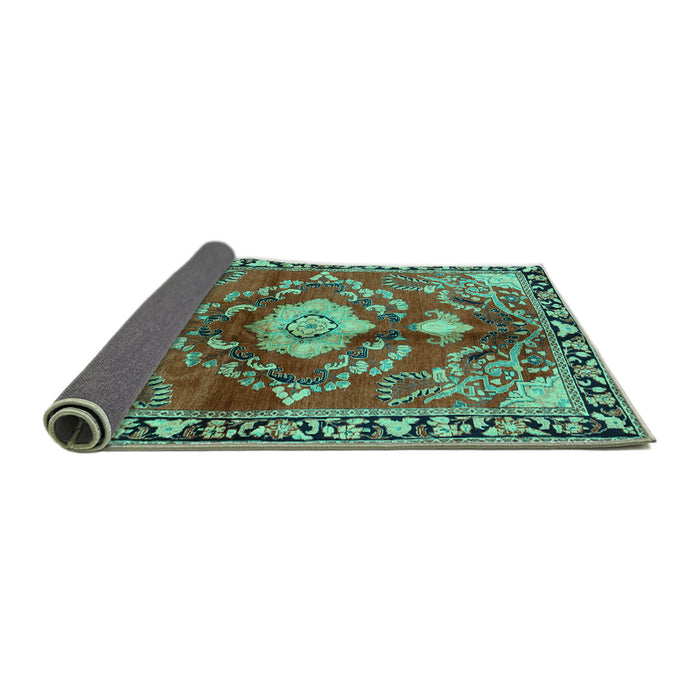 Sideview of Persian Turquoise Traditional Rug, tr2565turq